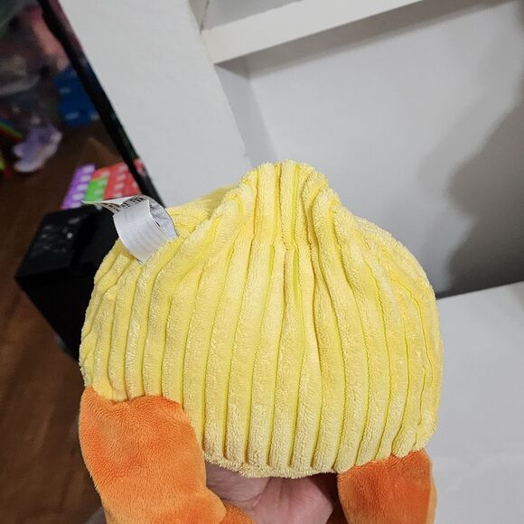 Kids Girls Boys Easter Spring Textured Yellow Duck Big Plush Weighted Beanie Toy - Picture 5 of 11